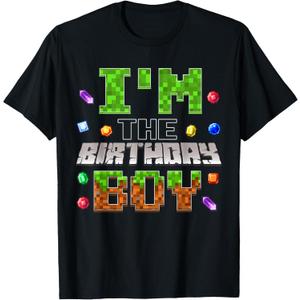 I'm The Birthday Boy Game Pixel Number Birthday Party T-Shirt S
