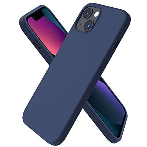 ORNARTO Compatible with iPhone 13 Case 6.1, Slim Liquid Silicone 3 Layers Full Covered Soft Gel Rubber Phone Case Protective Cover 6.1 Inch-Navy Blue