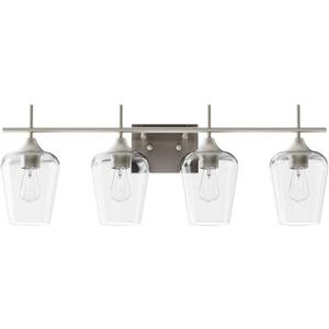 VONLUCE Bathroom Vanity Light, 4 Light Bathroom Light Fixture Over Mirror, Bathroom Wall Lamp with Clear Glass, Modern Brushed Nickel Vanity Lighting fixtures for Bathroom, Bedroom, Hallway