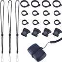 CRASPIRE 23Pcs 13-20mm Anti-Lost Lanyard Rings Set with 20Pcs Anti-Lost Silicone Rings Soft Pen Protective Holder Necklace Strap Pendant 3Pcs Adjustable Hanging Lanyards Replacement Multipurpose