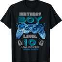 Birthday Boy Level 10 Unlocked Double Digits 10th Bday Party T-Shirt M