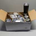 20oz Stainless Steel Tumbler Bulk with Lid, Travel Mug - Double Wall Vacuum Powder Coated Cup - Black, 12 Pack