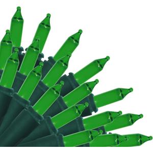 Brite Star 100 Count Mini String Christmas Lights, Green - 22 feet Indoor/Outdoor Christmas Tree Lights with Green Wire