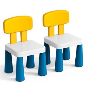 OCATO 2 Pcs Plastic Toddler Chairs: Kids Chair for Table Birthday Gifts Step Stool Lightweight Indoor Outdoor School Playroom Nursery Beach Camping Activity Small Chair for Kids Boys Girls Age 3-6