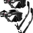 Aegend Snorkeling Gear for Adults, Dry Snorkel Set Panoramic View Enhanced Anti-Leak and Anti-Fog Technology, Adjustable Strap for Snorkeling Scuba Diving Swimming with Mesh Bag (2 PACK-Black)
