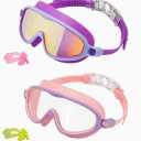 Kids Swim Goggles | Goggles for Kids Swim Accessories | Anti-Fog No Leaking Glasses with Nose Clip, Eyewear for Boys Girls Toddler Children Beach Pool Summer Snorkeling Diving