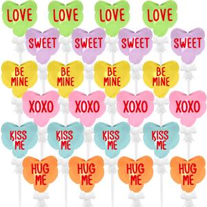 60 Pcs Valentine's Day Balloons 4 Inch Heart Balloons, Multicolor Self Inflating Balloon and Balloon Sticks with Bow Clips, Foil Mini Balloon on a Stick for Happy Valentines Day Wedding Anniversary