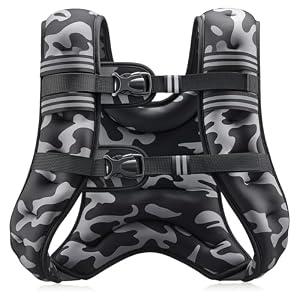 ZELUS Weighted Vest, 25 lb Weight Vest for Men Women with Storage Pocket Reflective Strips for Workout Strength Training Running Muscle Building, Black Camo