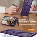 TORRAS Strong Magnetic & Seamless Stand for Samsung Galaxy S24 Ultra Case, Fit for MagSafe, Mil-Grade Drop Protection, Kickstand for Samsung Galaxy S24 Ultra Case, Translucent Back/Deep Edge