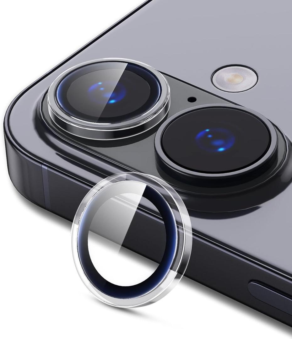 4 x Compatible for iPhone 17 Camera Lens Protector, Explosion-Proof 9H Tempered Glass with Clear Original Style Ring, Ultra HD Clarity, Anti-Scratch Lens Protection Cover, Case Friendly (Clear)