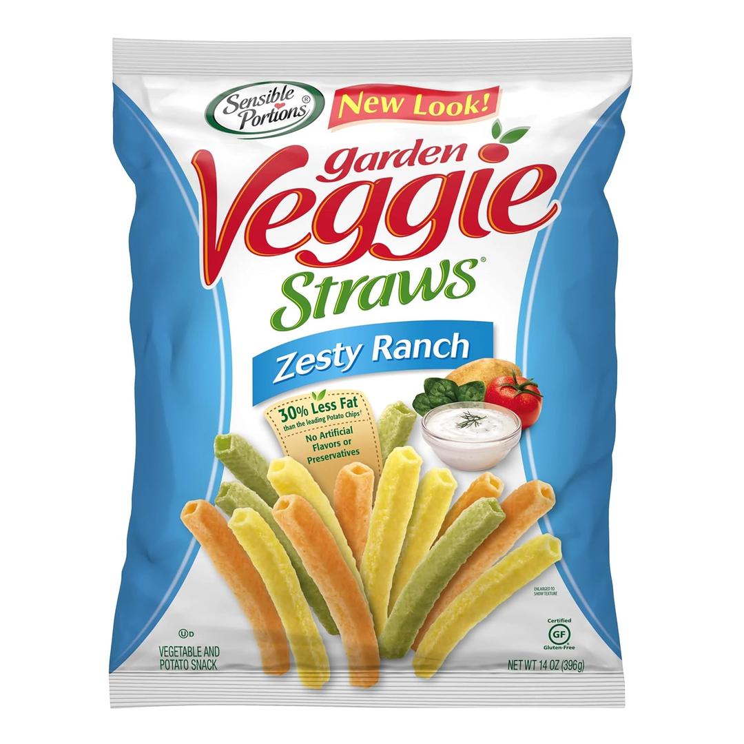 Sensible Portions All Natural Zesty Ranch Garden Veggie Straws; 1 oz., 30/pk (BBD: 09/25/25)