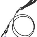 Chew Proof Dog Leash for Medium and Large Dogs, Heavy Duty Metal Cable for Dogs up to 500Lbs, 6 Foot Waterproof Wire Rope with Reflective Comfortable Padded Handle, Black