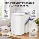 Manual Clothes Washer, Non electric Portable Rotary Washing Machine, Compact Hand Crank Rotary Washer for Dormitory Small Apartment
