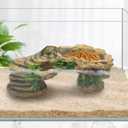 Hamiledyi Turtle Basking Platform Rock Reptile Resting Terrace Resin Bearded Dragons Climbing Ledge Tortoise Ramp Hideout for Tortoise Leopard Gecko Lizards Snake Chameleons