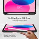Soke Case for iPad (A16) 11th Generation 2025, Compatible with 10th Gen 10.9 Inch 2022, Shockproof Cover with Pencil Holder, Auto Wake/Sleep & Tri-fold Stand, Book Violet