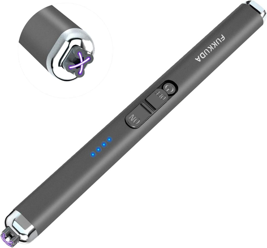 Upgraded Dual Arc Electric Candle Lighter Rechargeable USB Lighter Plasma Arc Lighters for Candle (Space Gray) (General Packaging)