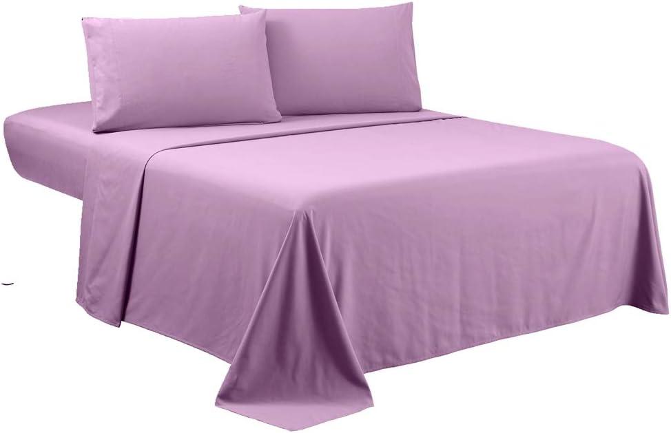 Sfoothome Lavender Queen Sheets Set - Hotel Luxury 4-Piece Bed Set, Extra Deep Pocket, 1800 Series Bedding Set, Wrinkle & Fade Resistant, Sheet & Pillow Case Set (Queen, Lavender)