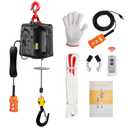 3-in-1 Electric Hoist with Remotes, 2200lb Capacity Portable Power Winch Crane 110V, 25ft Lifting Height (Classic Black, 3-IN-1-2200LBS)
