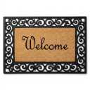 Rubber Outdoor Door Mat, All-Weather, 18x30, Welcome Scroll