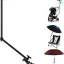 Heavy Duty Umbrella Holder - Adjustable Clamp, Deck Mount, Universal Stand for Mobility, Patio, Stroller, Wheelchair, Beach Chair (Rod only) (Type2)