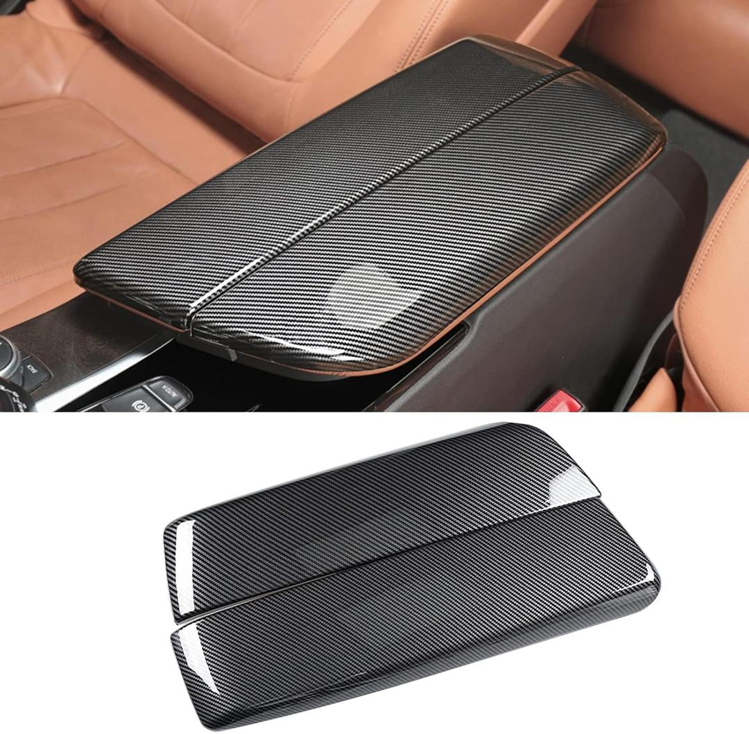 TTCR-II Compatible with BMW 5 Series Console Cover, for 2017-2023 5 Series Center Console Cover, for 2021-2023 BMW 6 Series GT Armrest Cover (Snap-on Installation and Not Real Carbon Fiber)