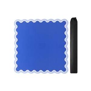 Blue Mahjong Mat (31.5” x 31.5”) with Black Carrying Bag, Anti-Slip, Noise-Reducing Mahjong Mat for Table, Poker, Board Games, Dominoes, and Card Games