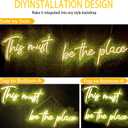 This Must Be the Place Neon Sign 41 Inch, Neon Light Signs with Remote Dimmer, LED Light Up Signs for Wall Decor Bedroom, Office, Cafe, Bar, Weddings, (Warm White), 47.8 * 22cm + 55 * 22cm