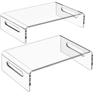 Zimilar 2 Pack Monitor Stand Riser, Acrylic Monitor Stand for Computer, Laptop, Printer, Notebook, Premium Clear Laptop Stand Acrylic Monitor Riser for Home Office, Monitor Stands for 2 Monitors