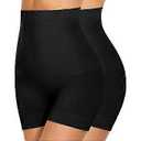 Seamless Slip Shorts for Women Under Dress Shaping Boyshorts Panties Tummy Control Shapewear(2 Pack Set, S)