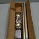 Champagne Gold Curtain Rod for Windows 48 to 84 Inches(4-7ft), 1" Diameter Heavy-Duty Adjustable Decorative Curtain Rod with Striped Twisted Finials - for Living Room Bedroom (Modern Home Decor)