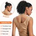 Lommel Drawstring Ponytail for Black Women,10 Inch Ponytail Extension for Black Women Curly Pony Tails Hair Extensions for Women Afro Kinky Curly Hair Pieces for Daily Use(Brown and Honey Blonde)