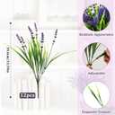 Artificial Flowers Outdoor Faux Lavender & Monkey Grass Fake Plants, UV Resistant for Garden Porch Patio Hanging Planter (12, Purple)