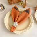 Orange Cloth Napkins 18x18 Inch, Reusable Washable Thick Dinner Napkins Set of 6, Jacquard Texture Table Napkins Ideal for Farmhouse Party Wedding Hotel Thanksgiving