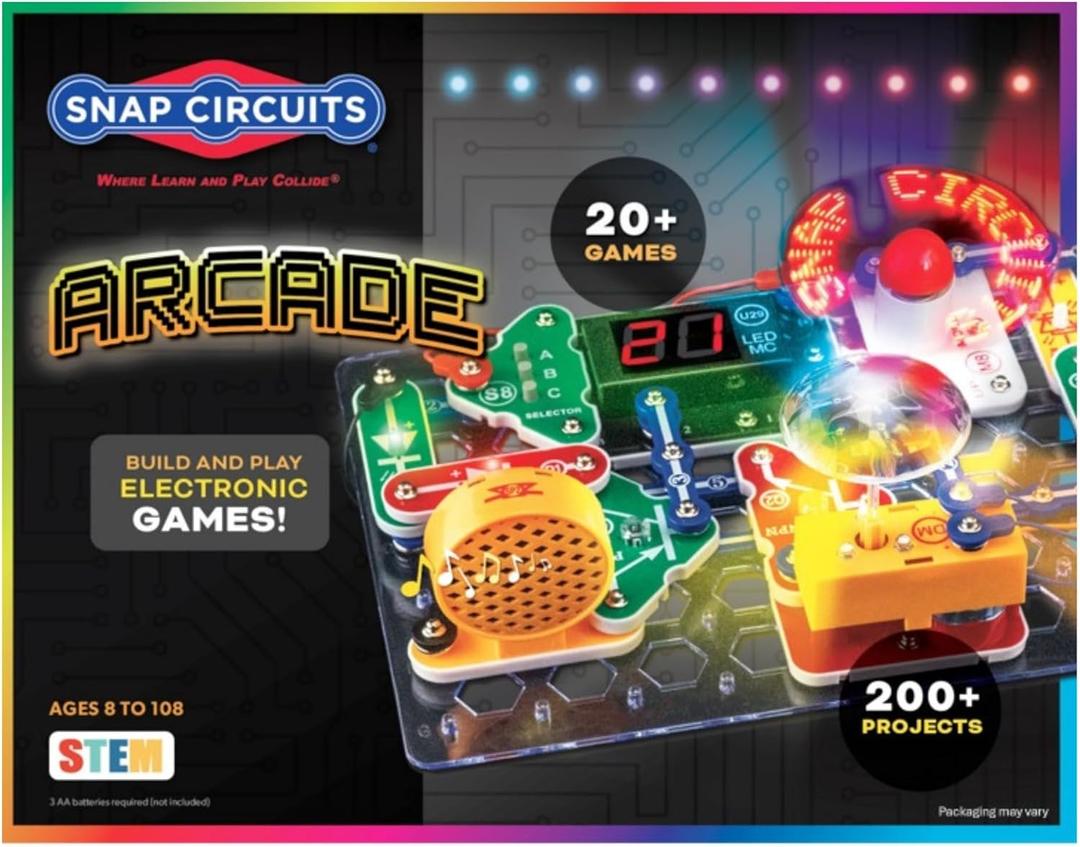 Snap Circuits Arcade, Electronics Exploration Kit, Stem Activities for Ages 8+, Full Color Project Manual (SCA-200)