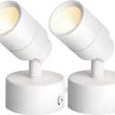 2 Pack LED Up Lights for Indoor Use Uplight, Warm White Floor Spotlight Lamp, LED 3W 120V Spot Lights for Uplighting Accent Lighting, 5.9 FT Cord with Foot Switch