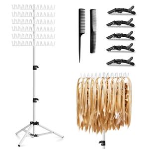 JANMPASK Braiding Hair Rack Height Adjustable 144 Pegs Braiding Rack Hair Extension Holder with Hair Braid Tools,Easy to Assemble