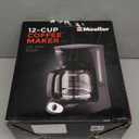 Mueller 12-Cup Drip Coffee Maker - Borosilicate Carafe, Auto-Off, Reusable Filter, Anti-Drip, Keep-Warm Function, Clear Water Level Window Coffee Machine, Kitchen Essentials & Accessories (Black)