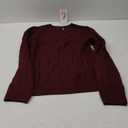 PRETTYGARDEN V Neck Cable Knit Sweaters for Women 2025 Long Sleeve Ribbed Fitted Pullover Tops Business Casual Fall Outfits (Medium, Burgundy)