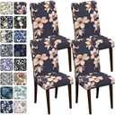 Chair Covers Dining Room Set of 2,Printed Patterned Stretch Non Slip