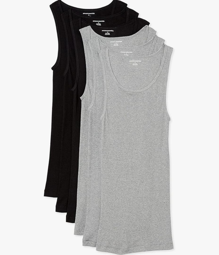 Amazon Essentials Men's Lightweight Tank Undershirts, Pack of 6 L