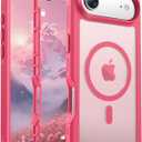 jaroco Magnetic for iPhone Air Case, [Compatible with MagSafe][Military Grade Drop Protection][Heavy Duty Protection][Non-Slip][Shockproof] 2-Layer Durable Bumper Phone Case 6.5''-Rose