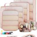 Veken 9/11 Set Compression Packing Cubes for Travel Essentials, Compressible Expandable Large Luggage Suitcase Organizer Bags for Clothing, Durable Space Saver Storage Bags with Toiletry Bags(Beige)