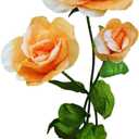3PCS Large Fake Flowers Realistic Waterproof - Orange Giant 3D Artificial Flower Durable Easy Maintenance Perfect for Home Garden Weddings Events Christmas Graduation Party Decorations
