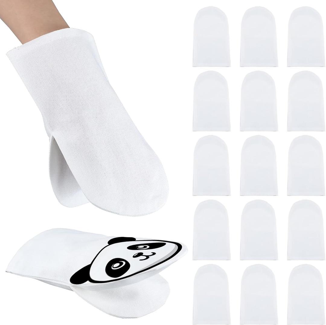 Soulchen 24 Pcs DIY Hand Puppets, Canvas Hand Puppet Making Kit DIY Arts and Crafts Sewing Projects for Fun Home Activities Classes Storytelling Party Favors (White)