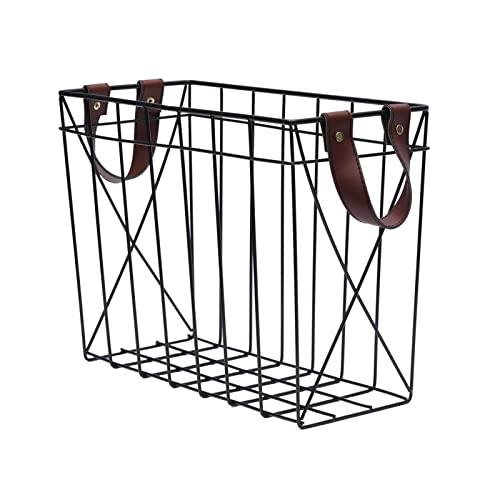Opexscal Magazine Rack Magazine Holder Storage Organizer Bin for Magazines, Books or Vinyl Record Album Storage, Black