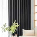 Windows Black Blackout Curtains 63 inches Long 2 Panels Set Grommet Blackout Drapes Energy Saving Noise Reducing Thermal Insulated for Bedroom Living Room Nursery