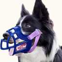 Basket Muzzle Allows Panting Drinking, Anti Biting Chewing, Suitable for Grooming Trimming Training, for Small Medium Large Dogs (Blue, Size 4)