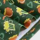 St. Patrick's Day Scrub Tops for Women Stretch Vneck Shamrock Clover Printed Nurse 2 Pockets Holiday Working Uniforms (XL)