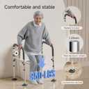 Loyoda Toilet Safety Rails,Height-Adjustable Toilet Frame Width-Adjustable Toilet Handles Foldable Toilet Rail Provides Support for Seniors ， Pregnant ，Disabled （Gray）