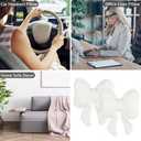 LYFJMUS 4 Pack Plush Bow Car Headrest Pillow and Lumbar Support Pillow Soft Butterfly Car Neck Pillows for Driving Cars Decor